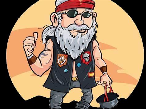 A Crusty Old Biker Walks Into A Bank And Says To The Woman