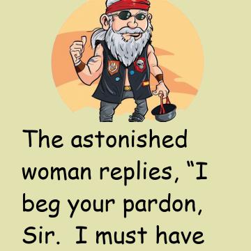 A Crusty Old Biker Walks Into A Bank And Says To The Woman