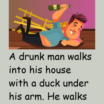 A Drunk Man Walks Into His House