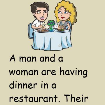 A Man And A Woman Are Having Dinner