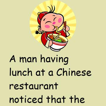 A Man Having Lunch At A Chinese Restaurant