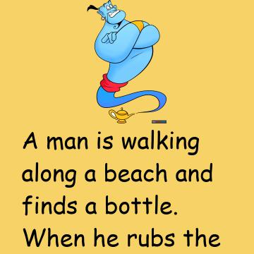 A Man Is Walking Along A Beach