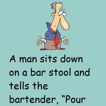 A Man Sits Down On A Bar Stool