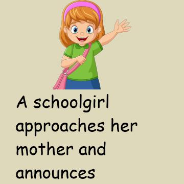 A Schoolgirl Approaches Her Mother