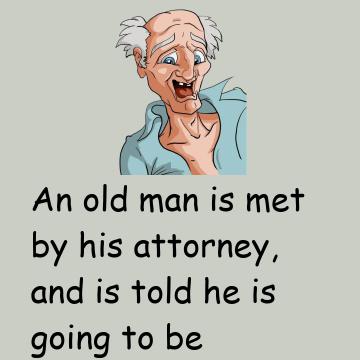 An Old Man Is Met By His Attorney
