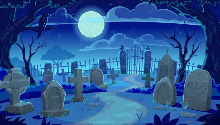 Cemetery During Midnight