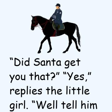 Cop On Horse Says To Little Girl
