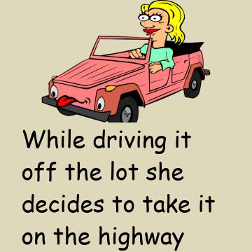 Marriage Humor: A Woman Buys A New Corvette