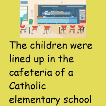 The Children Were Lined Up In The Cafeteria