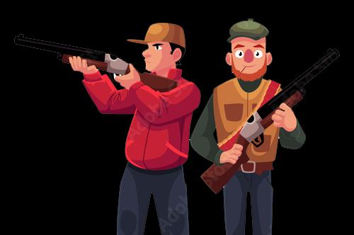 Two Guys Are Out Hunting Deer