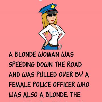 A Blonde Woman Was Speeding Down The Road