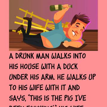 A Drunk Man Walks Into His House