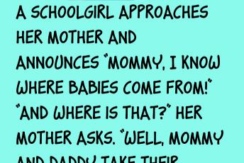 A Schoolgirl Approaches Her Mother