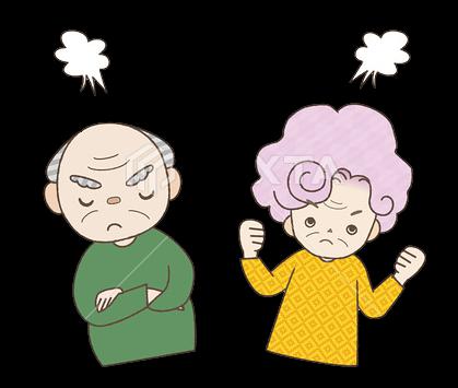 An Elderly Couple Talk In The Evening