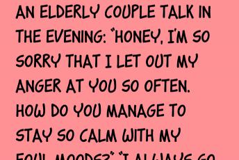 An Elderly Couple Talk In The Evening