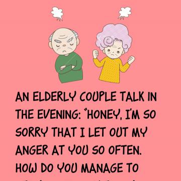An Elderly Couple Talk In The Evening