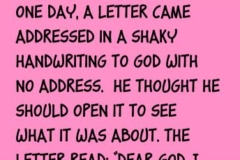An Old Lady Writes To God Asking For Money