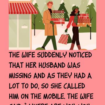 Husband And Wife Go Christmas Shopping