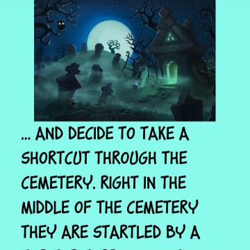 Two Men Take A Short Cut Through The Cemetery Late At Night